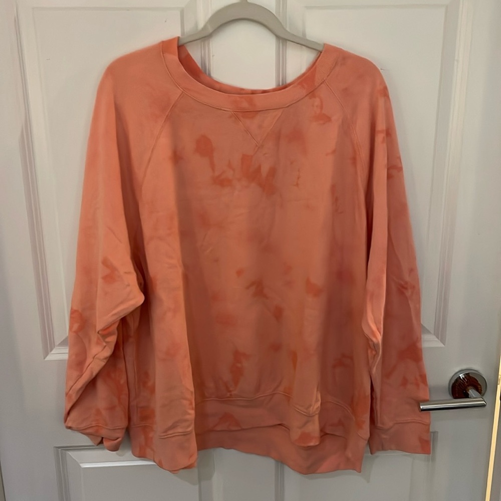 Old Navy Sweatshirt orange/coral tie die distressed style - size XXL new no tags